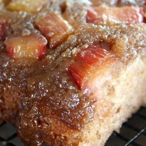 Strawberry Rhubarb Upside Down Cake