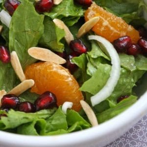 Green Salad with Manadarins and Pomegranate Seeds